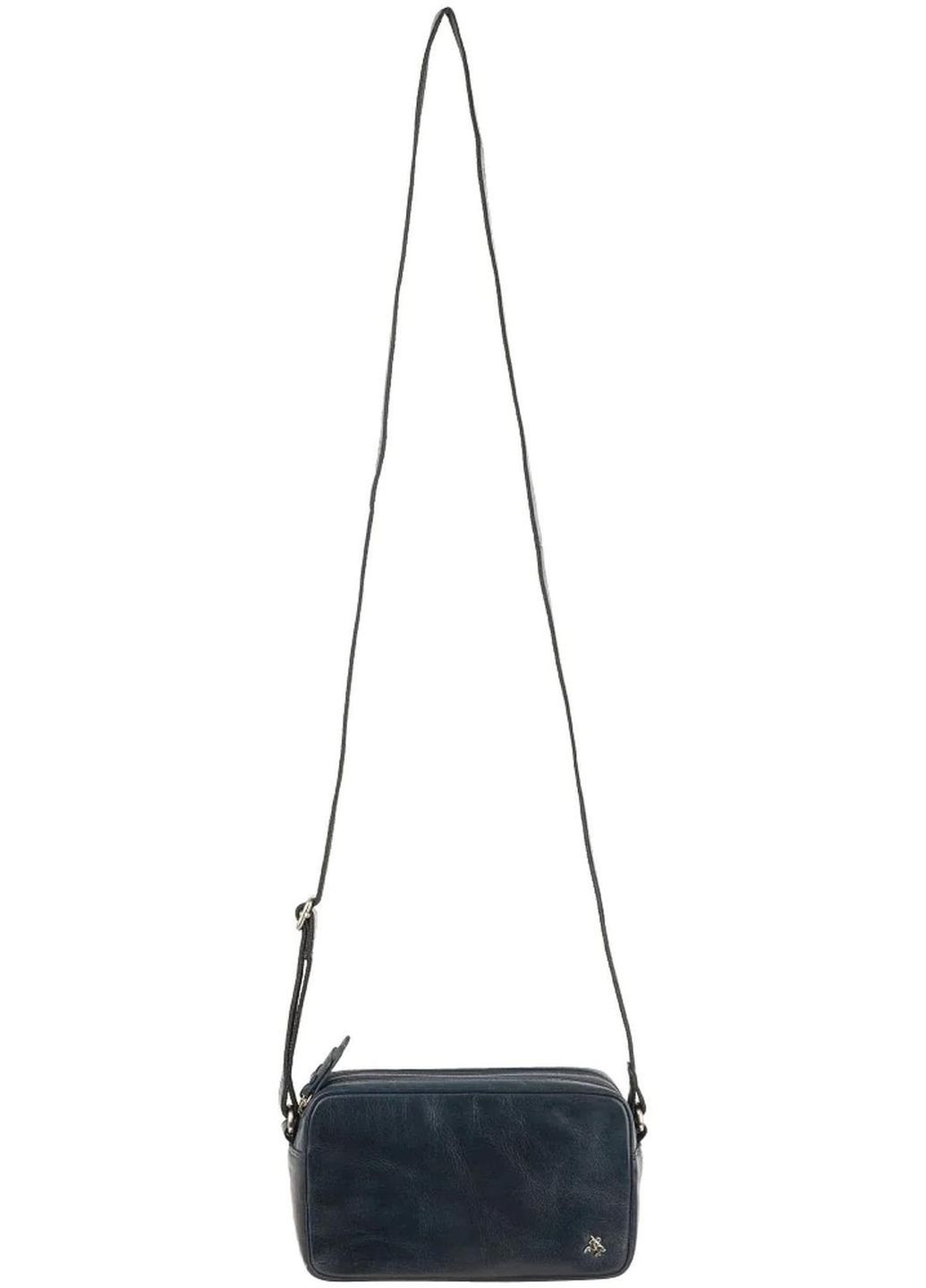 Сумка кросс-боди через плечо из натуральной кожи женская для документов и для телефона маленькая Синий 40196 Visconti (361970359)