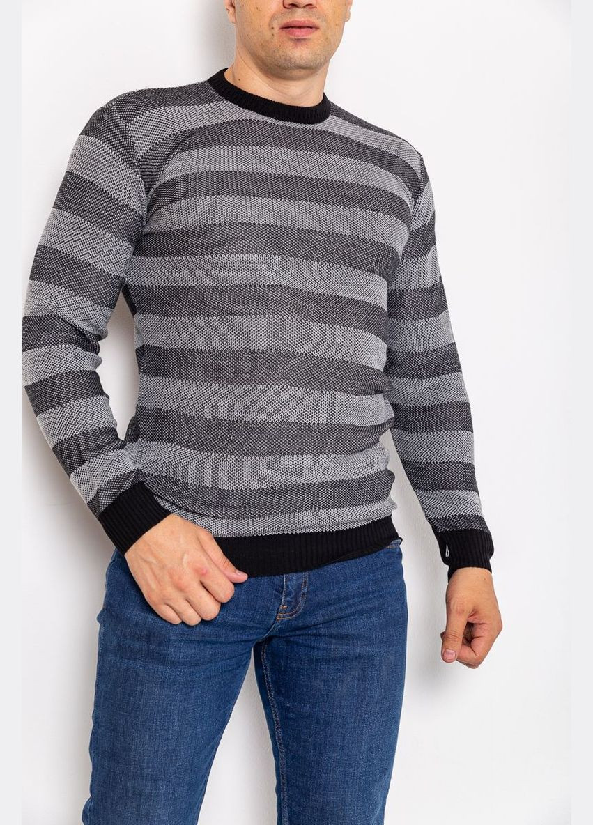 Черно-белый зимний свитер мужской, цвет черно-белый, Ager