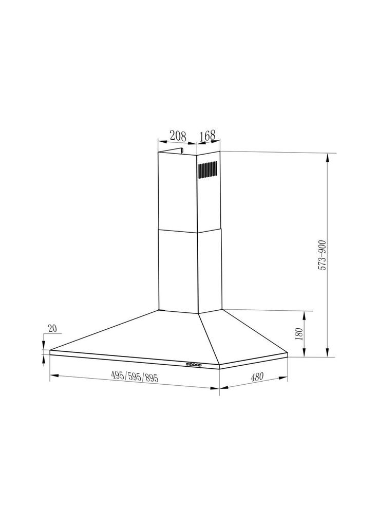 Витяжка кухонна (m485835) INTERLINE UNNA BL A/60 PB/2/T (369020307)