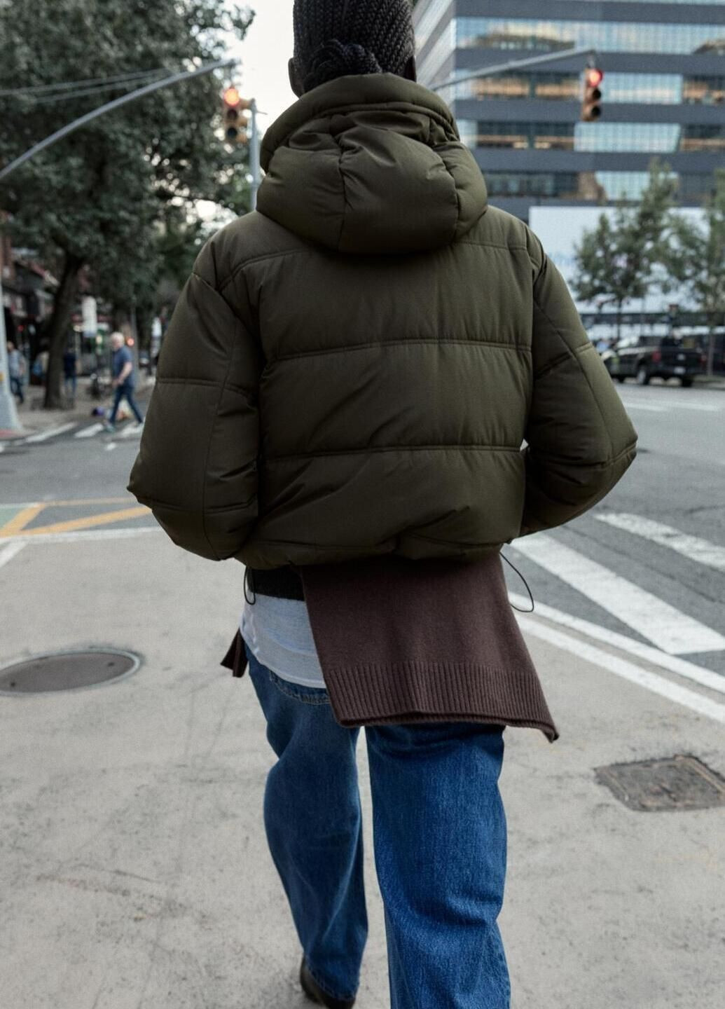 Оливкова (хакі) демісезонна куртка Zara