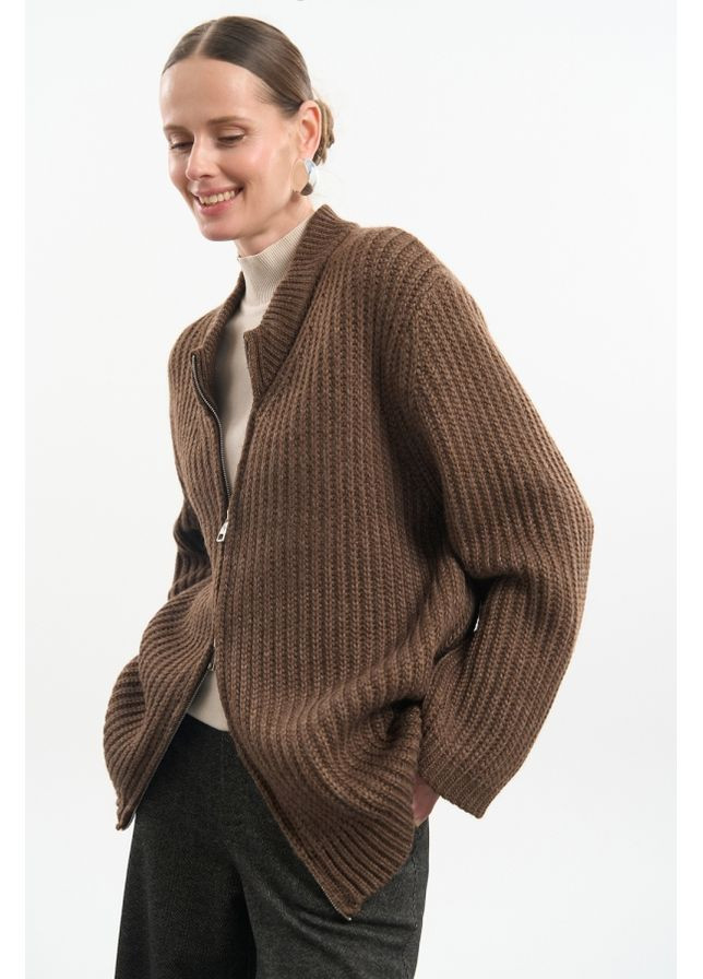 Коричневый демисезонный кардиган Triko Bakh