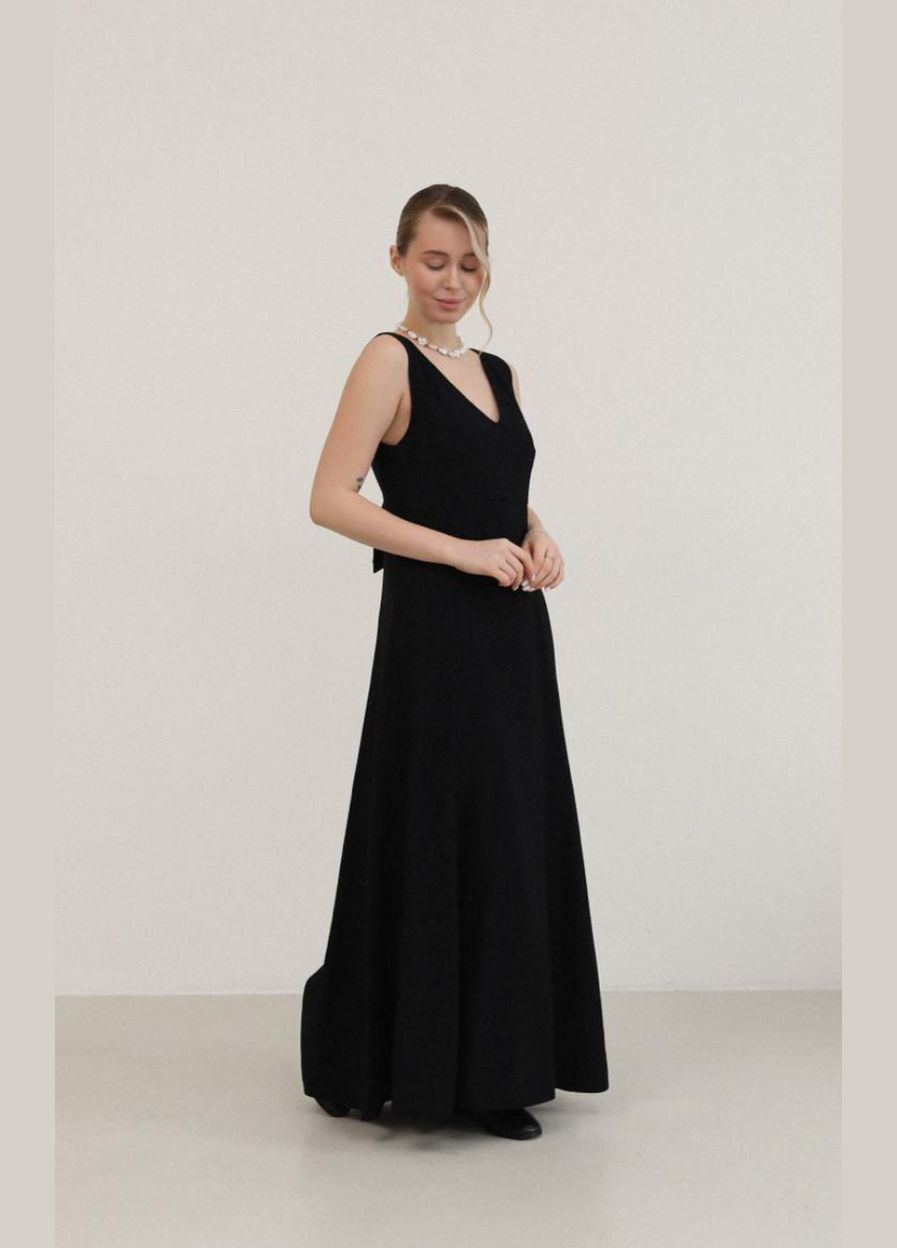 Чорна сукня сарафан Amos в горошок