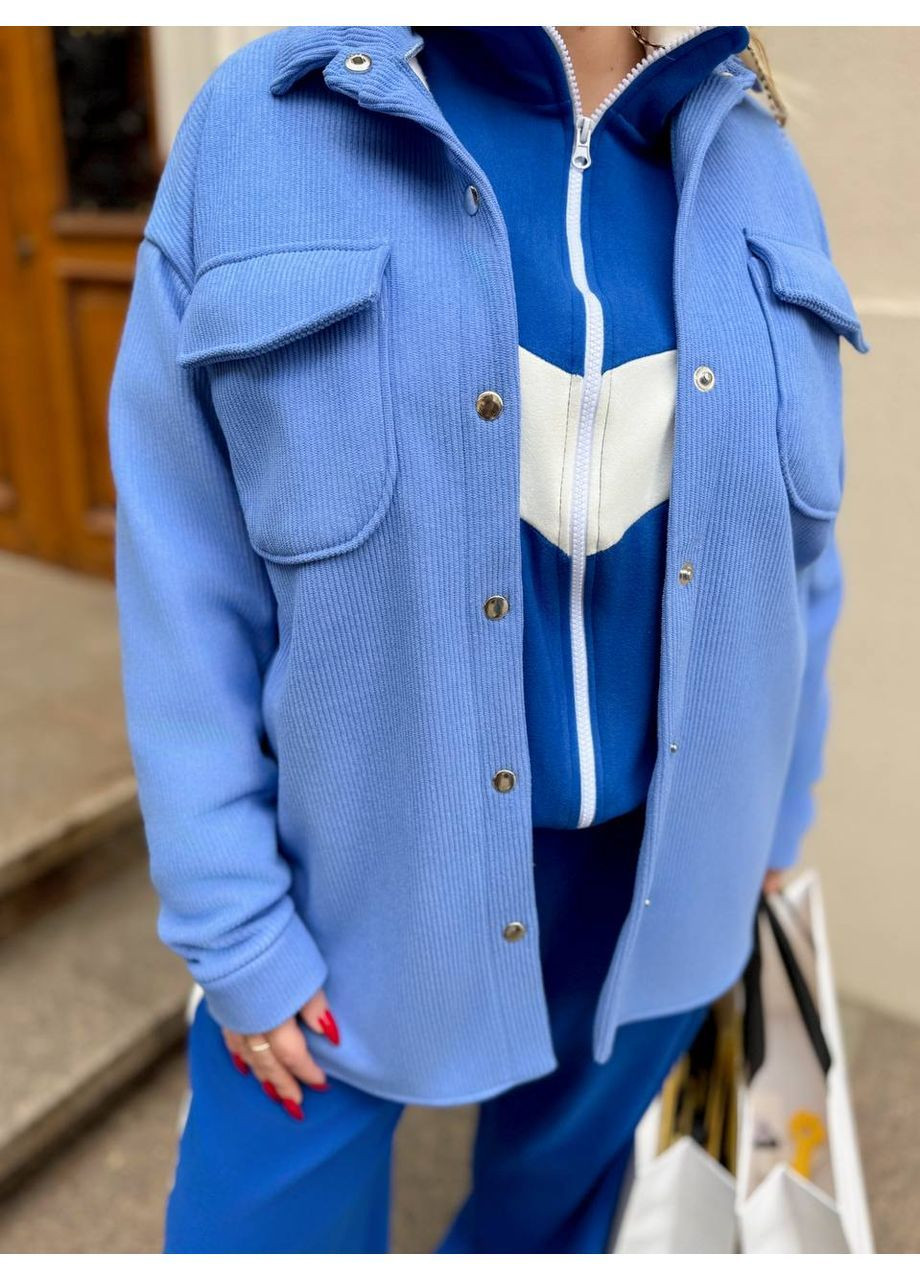 Голубой рубашка No Brand