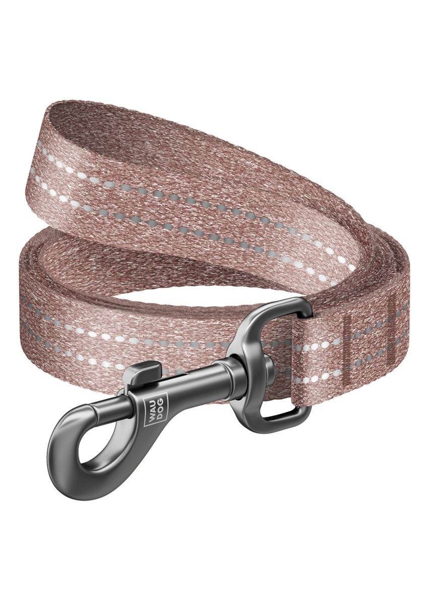 Поводок для собак из восстановленного хлопка Re-cotton светоотражающий, Ш 25 мм, Дл 200 см коричневый WAUDOG (322327955)