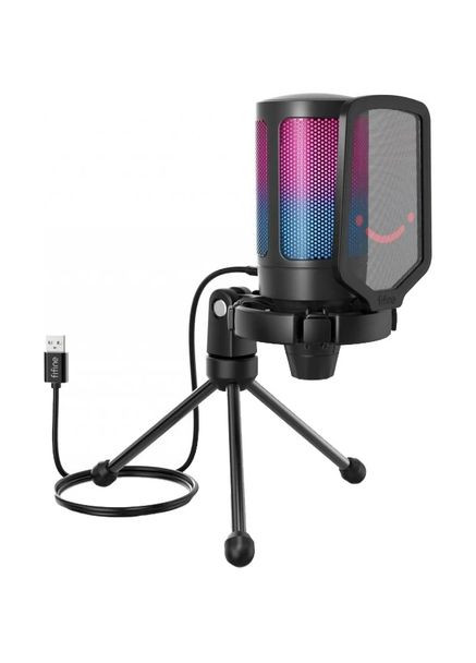 Мікрофон конденсаторний настільний ігровий A6V AMPLIGAME (A6V) з попфільтром / Fifine (369646794)