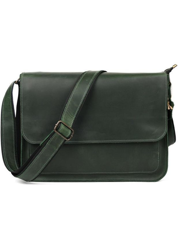 Сумка планшет через плечо мужская из натуральной кожи для телефона и для документов большая Зеленый 38057 LIMARY (355245075)