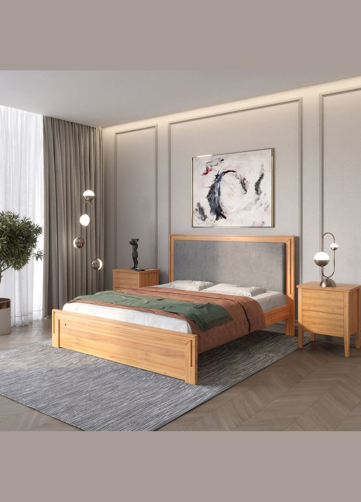 Односпальная деревянная кровать Торонто Т4/Аляска 93 (серый) 80х200 см (MBG-10155) Mebigrand (366088176)