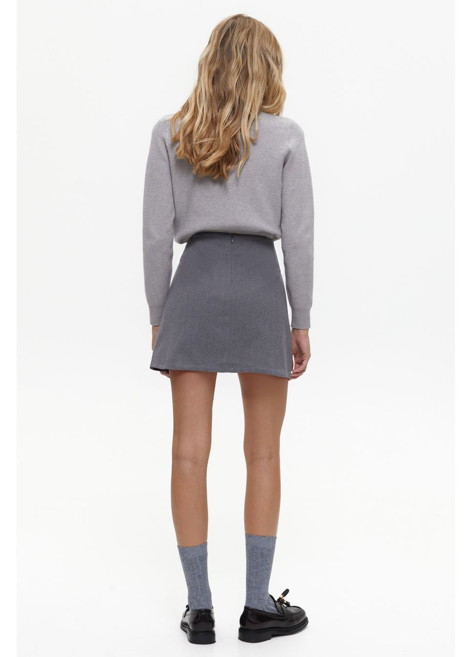 Спідниця міні в принт ялинка, grey Solmar Спідниця (366065688)