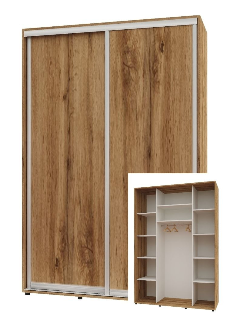 Шкаф-купе двухдверный Комфорт Мебель 160*60*220 см Дуб золотой 2 двери ДСП Макси Комфорт Меблі (360466335)