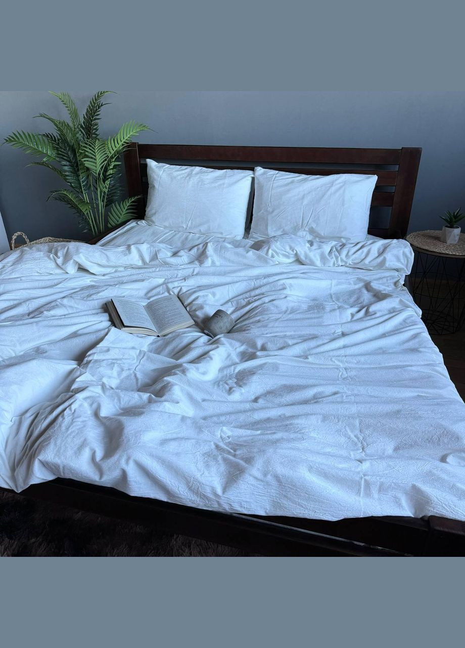 Постельное белье Washed Cotton Однотонный Двуспальный 180 x 220 Вареный хлопок Молочная 50 х 70 No Brand (307355910)