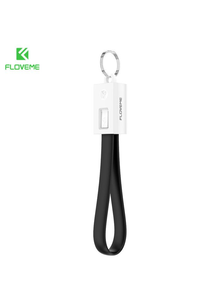 USB силіконовий кабель-брелок, роз'єм micro USB (чорний) FLOVEME (366666289)