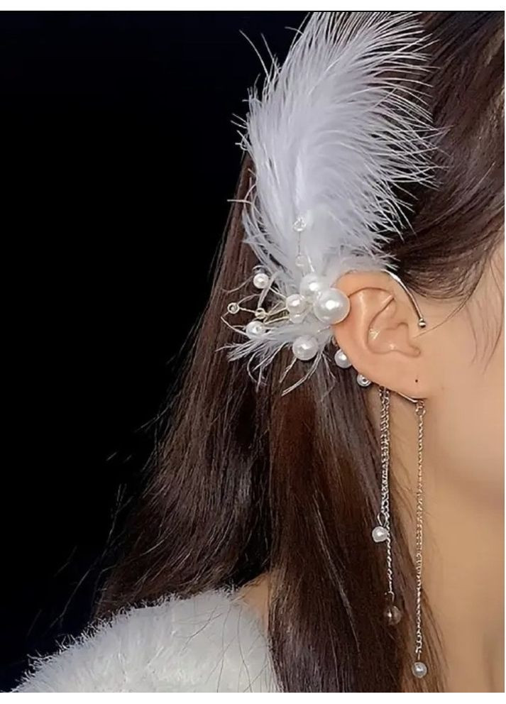 2 кафи з пір'ям ексклюзивний набір сережок, 1373 No Brand (353827892)