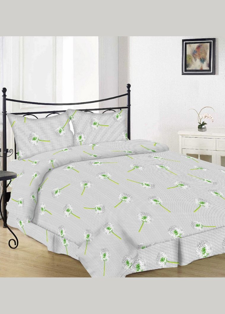 Двоспальна підковдра Вилена бязь Голд розмір 180х220 Кульбаби на сірому Vilenna (335838478)