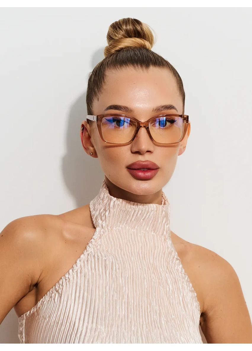 Классические женские очки для коррекции зрения -6.00 белая линза Fabia Monti (369623956)