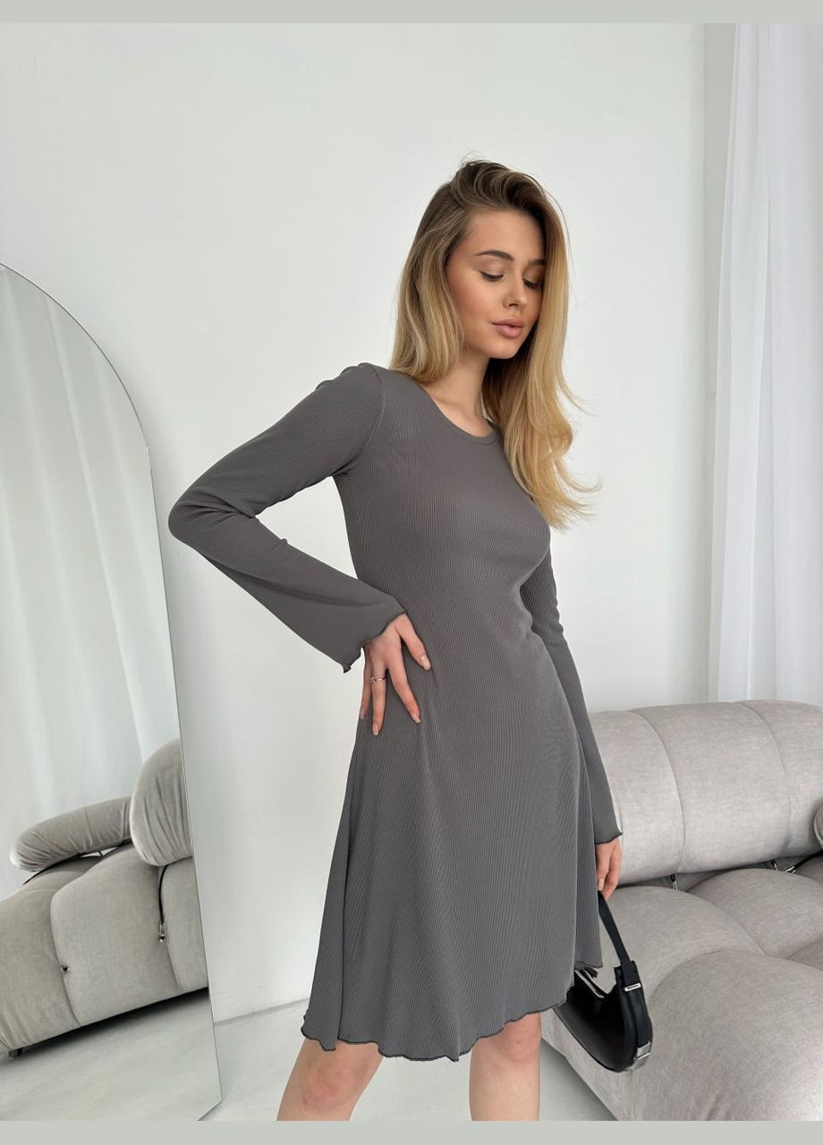 Серое женское платье мини цвет серый р.42/44 453543 New Trend