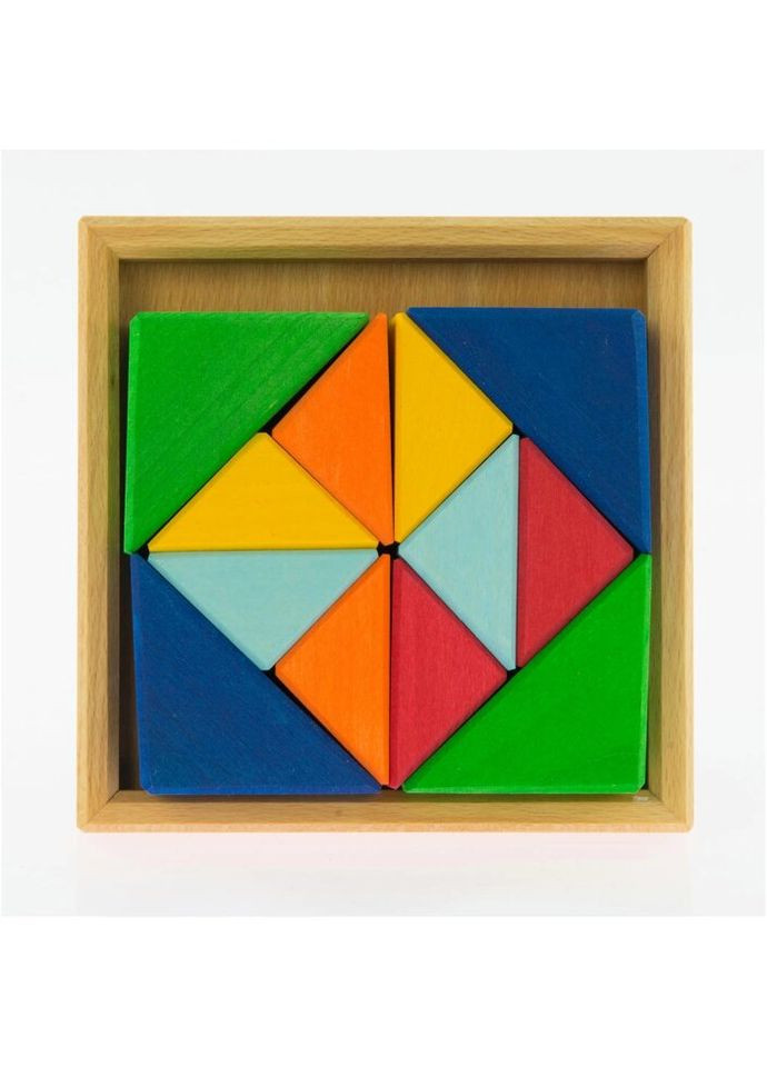 Конструктор дерев'яний Різнокольоровий трикутник (NIC523345) NIC (281426024)