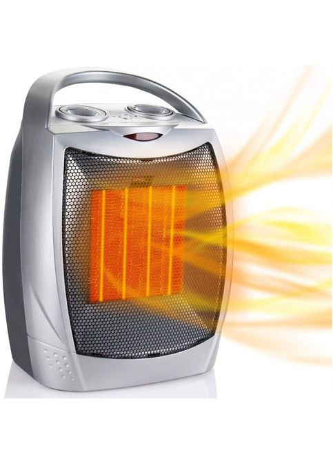 Якісний побутовий тепловентилятор обігрівач CB-7749 дуйчик з функцією обертання 1500 Вт Grey Crownberg (303401759)