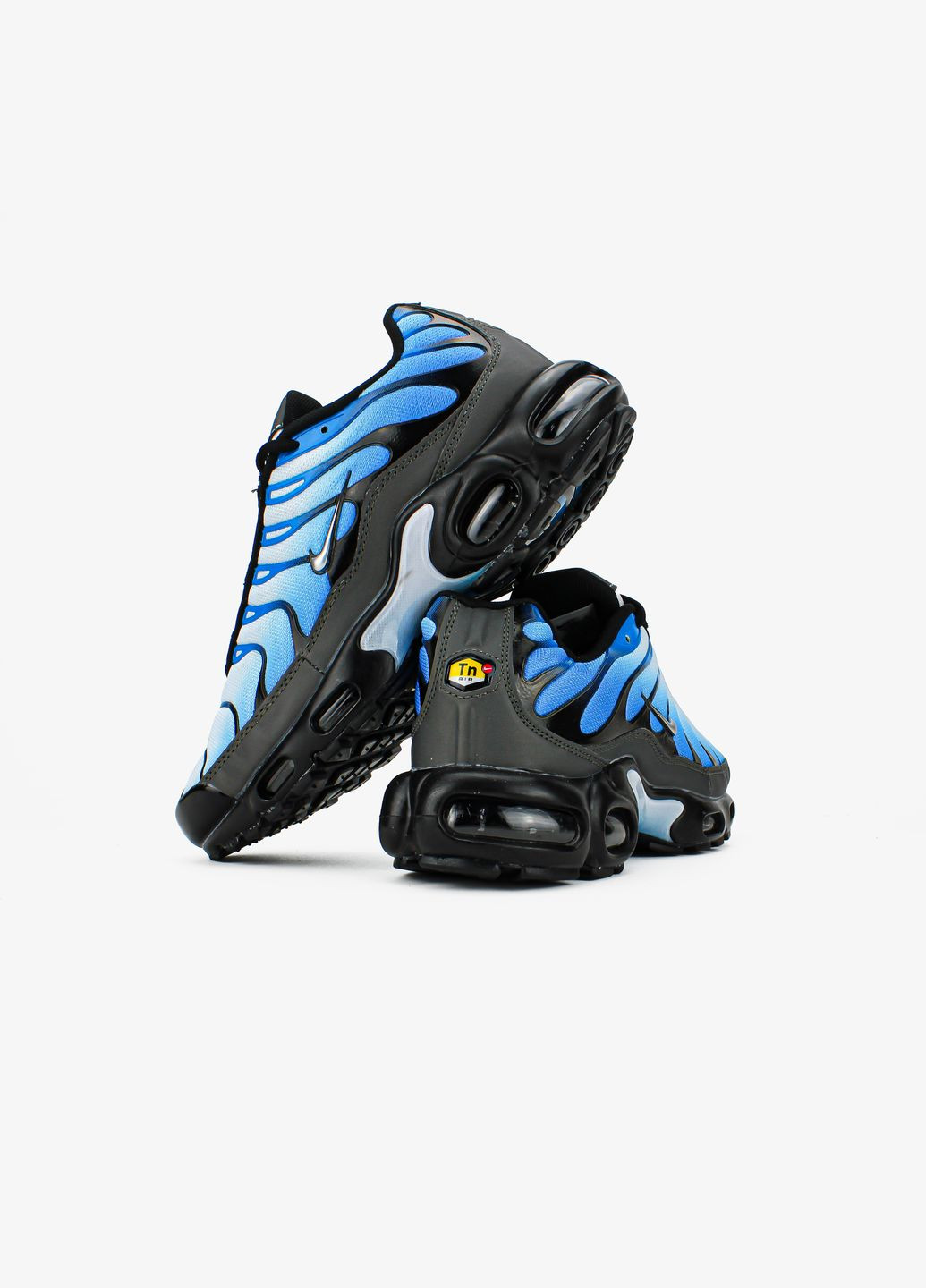 Голубые демисезонные кроссовки мужские nike air max tn plus chilly blue black | найк аир макс тн голубые черные No Brand