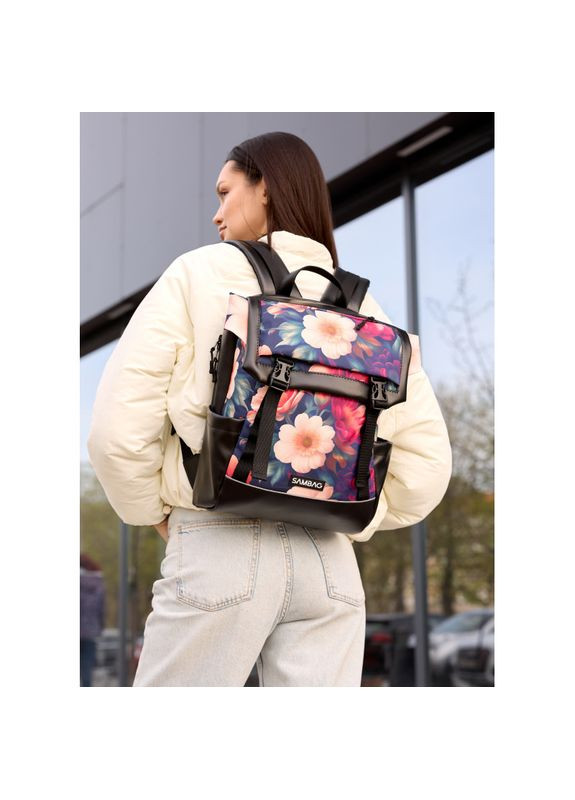 Женский рюкзак Aura с принтом "MAGENTA FLOWERS" Sambag (329692772)