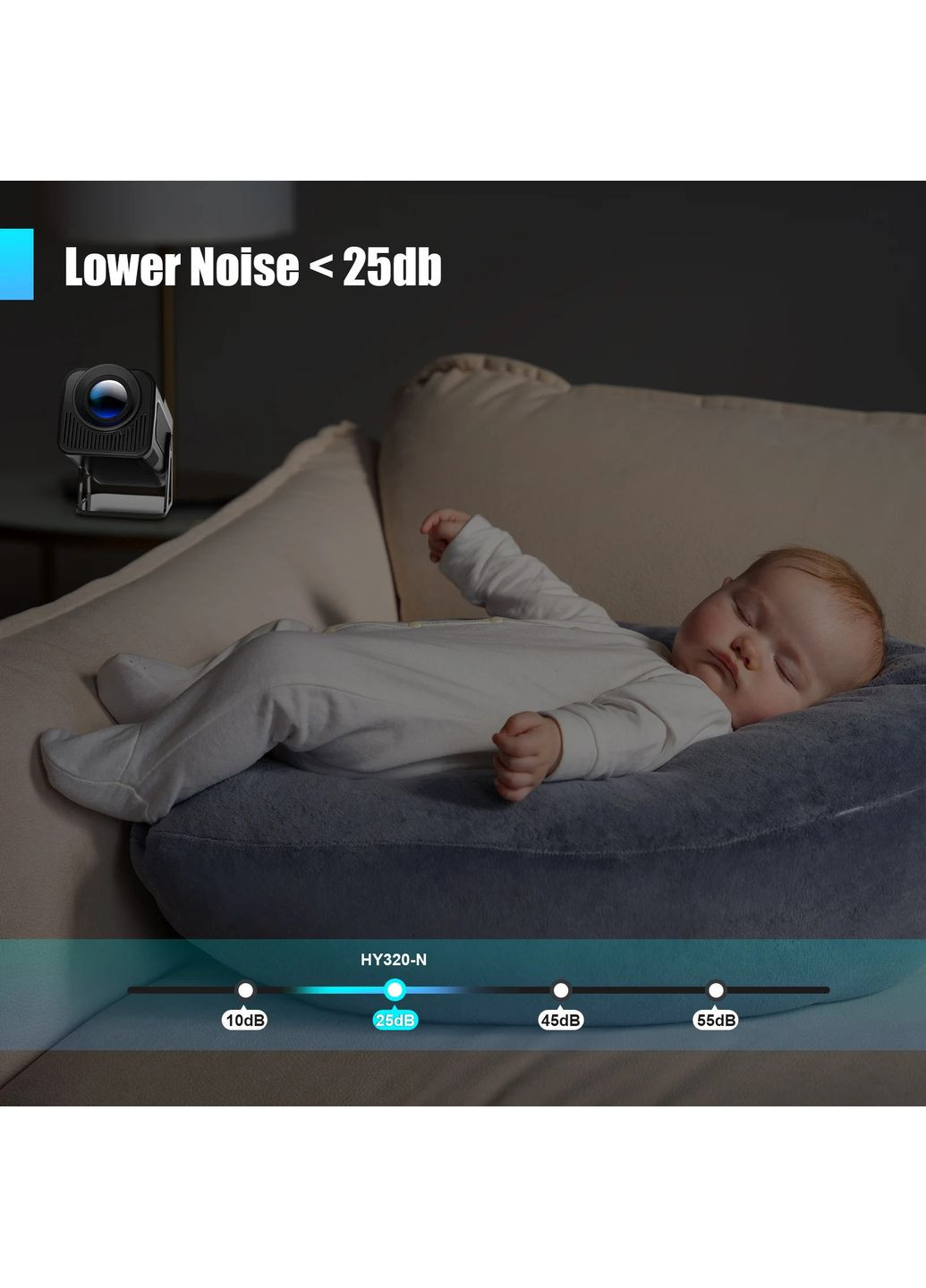 Смарт Проектор 4K Android 11 HD BT5.0 Dual Wi-Fi Домашній кінотеатр Grey Magcubic HY320 (354179030)