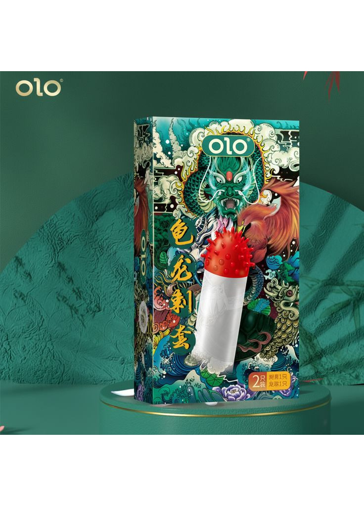 Презервативи стимулюючий з вусиками OLO Dragon (Дракон) з силіконовою змазкою 18 см 2 шт. No Brand (370203661)