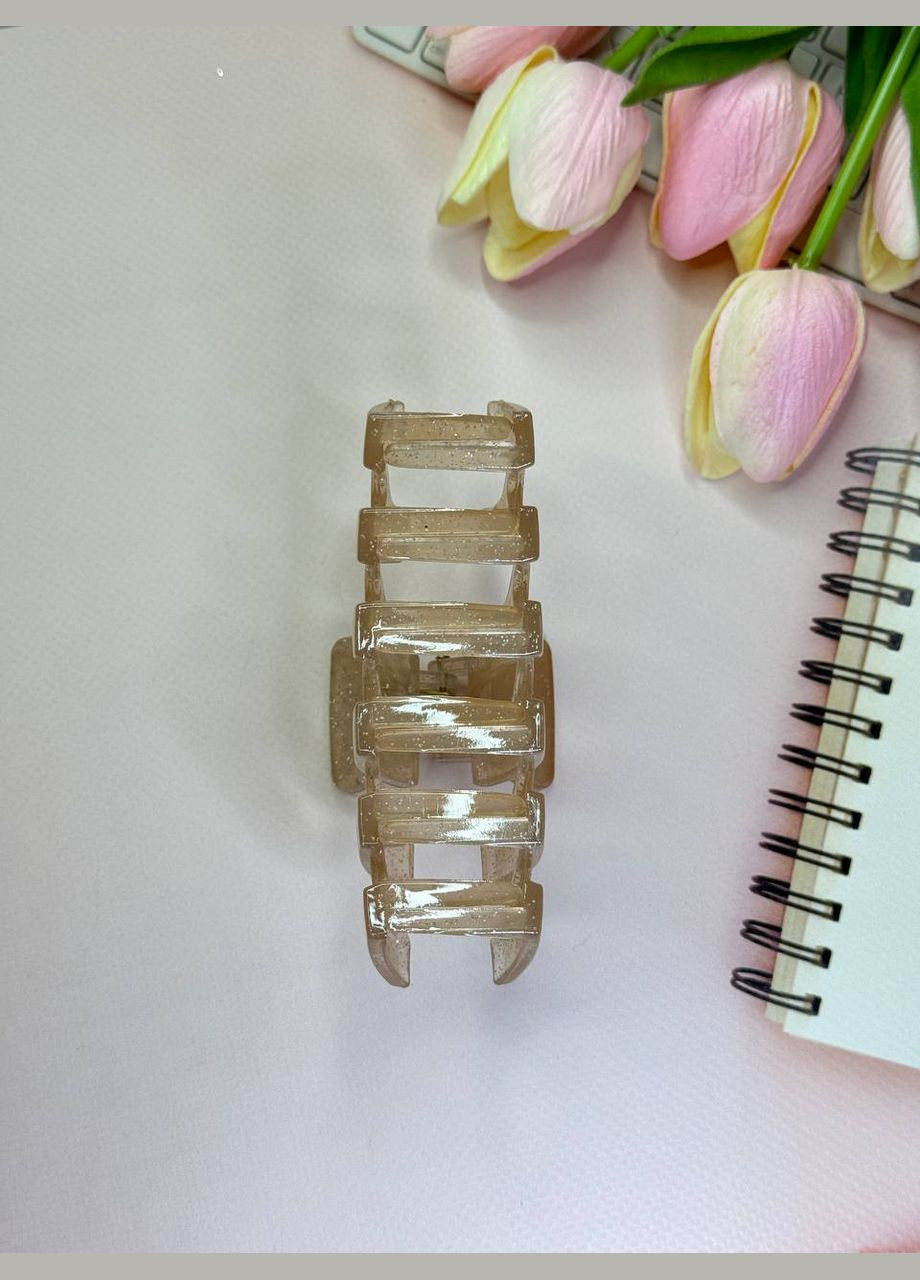 Женская шпилька зажим для волос крабик декор нежные блестки No Brand (330618812)