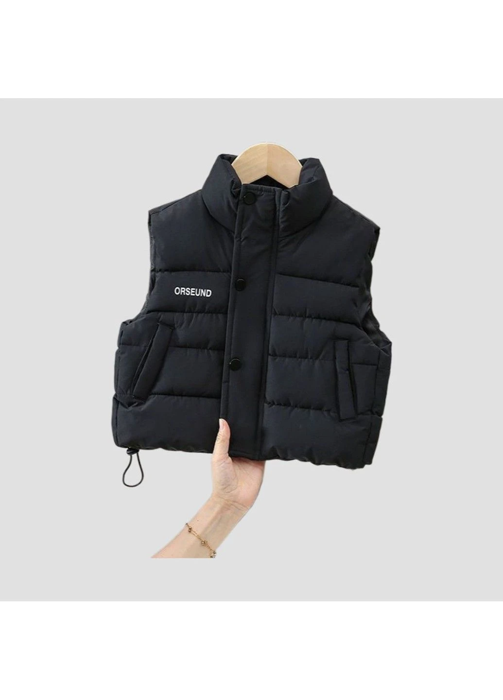 Повсякденний демісезонний дитячий жилет, чорний No Brand (381339874)