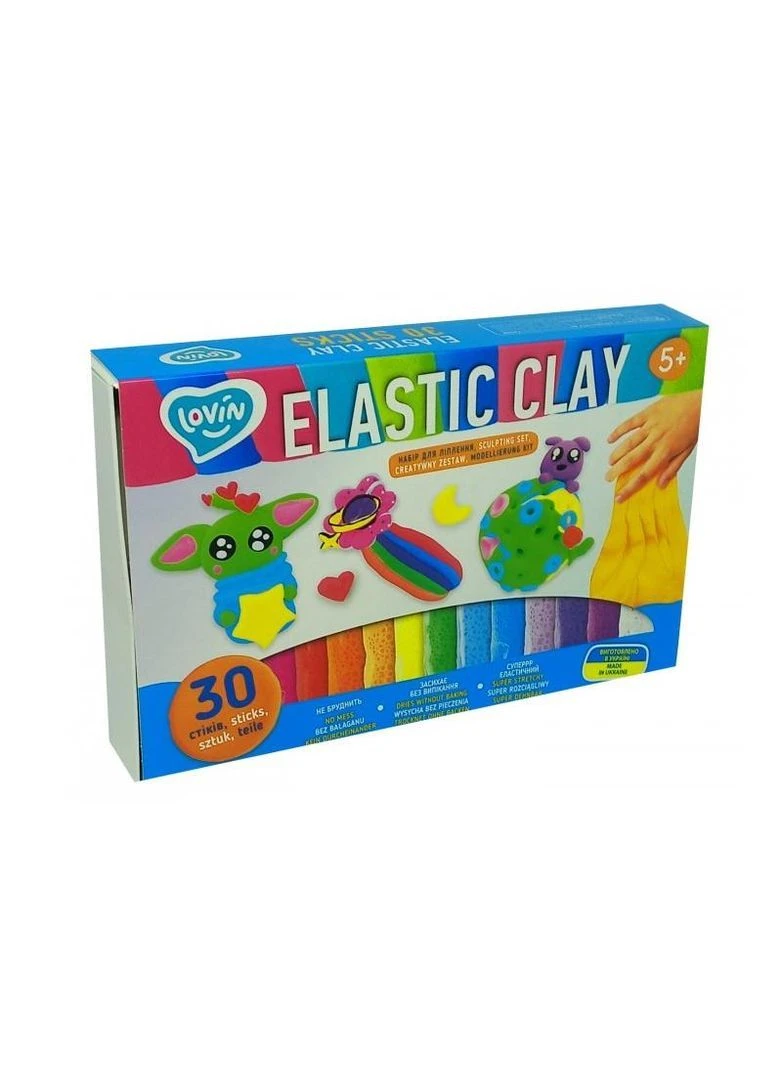 Набор для лепки с легким пластилином 70141 "Elastic Clay" 30 шт LOVIN Окто (389891341)