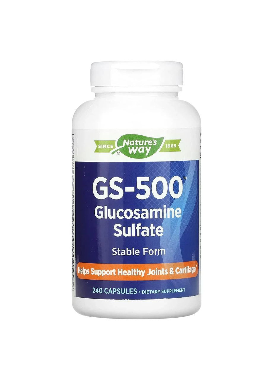 Глюкозамін сульфат GS-500 Glucosamine Sulfate, 240 капсул Nature's Way (361115749)