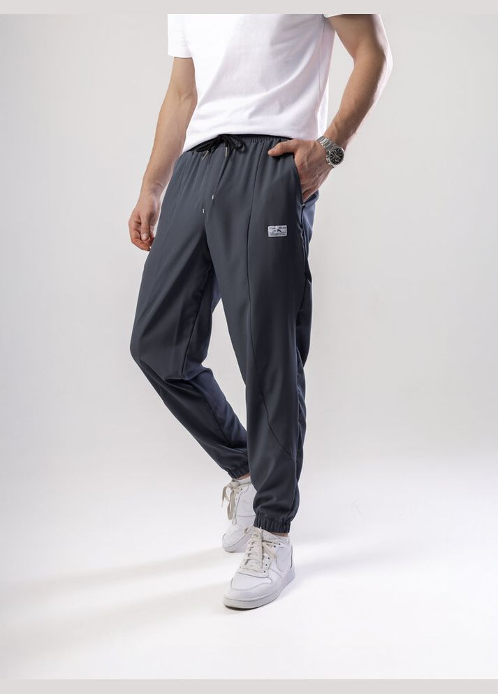 Темно-серые повседневный демисезонные джоггеры брюки Pobedov