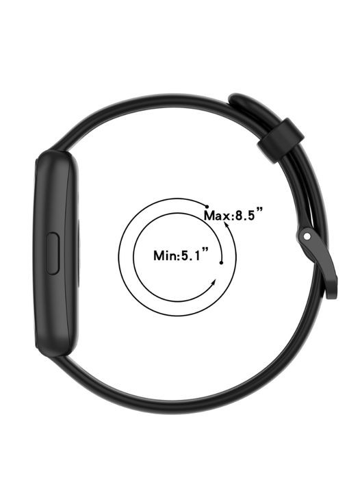 Силіконовий ремінець для Huawei Band 7 (сумісний). Колір: Чорний. Ремішок на хуавей бенд 7 No Brand (370101775)