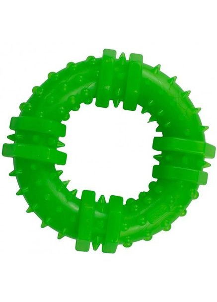 Іграшка для собак кільце з шипами 9 см зелене PI0063 AGILITY (278308612)