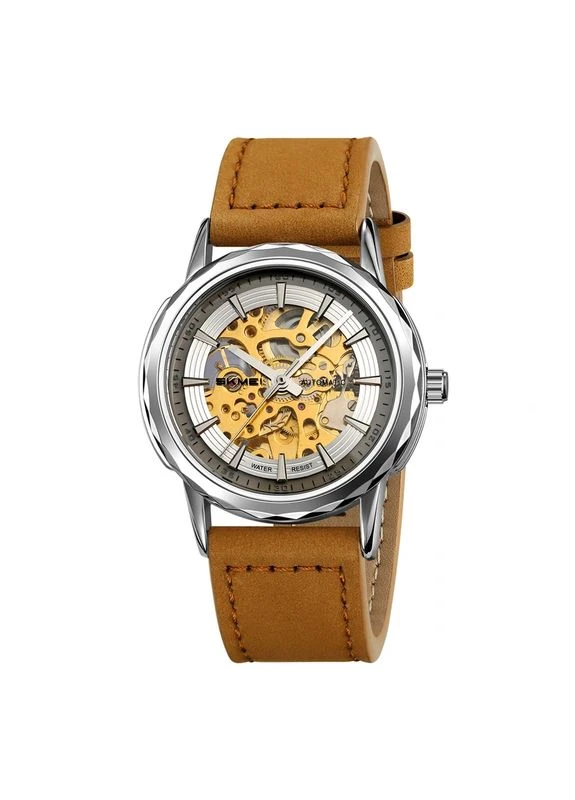 Наручные часы M035LSILTBN Silver-Light Brown Leather Skmei (389915811)