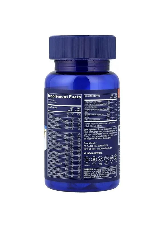 Вітамінно-мінеральний комплекс для дітей, смак вишні, Complete Multi Children's Chewable,, 60 жувальних таблеток Trace Minerals Research (322741465)
