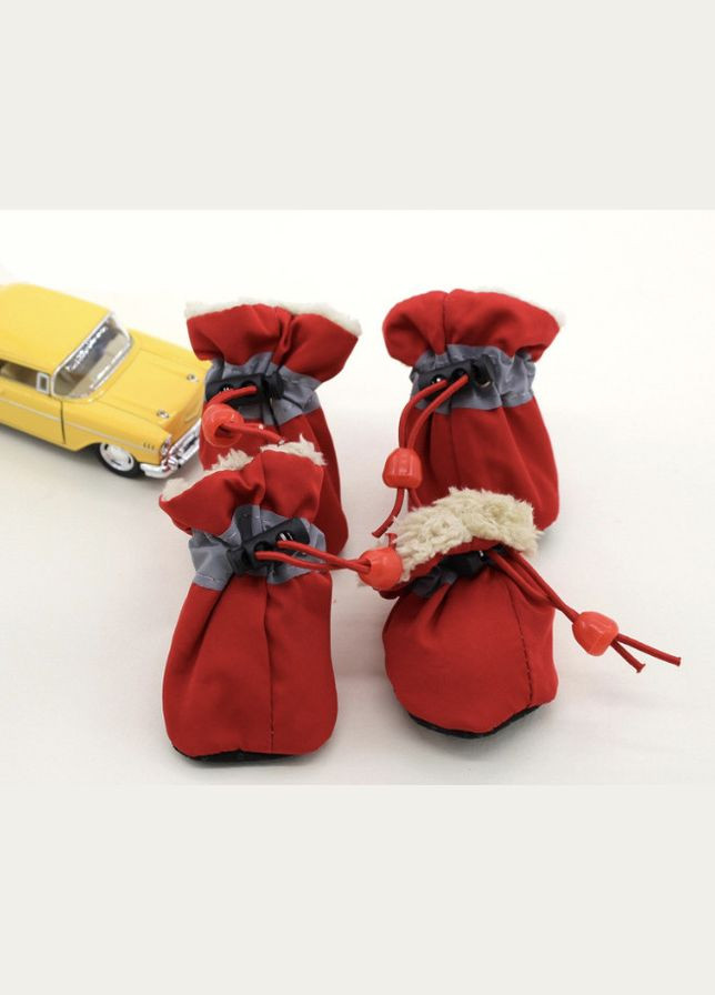 Взуття для котів Pet Style "Хутро" Червоні 3 No Brand - (323232184)