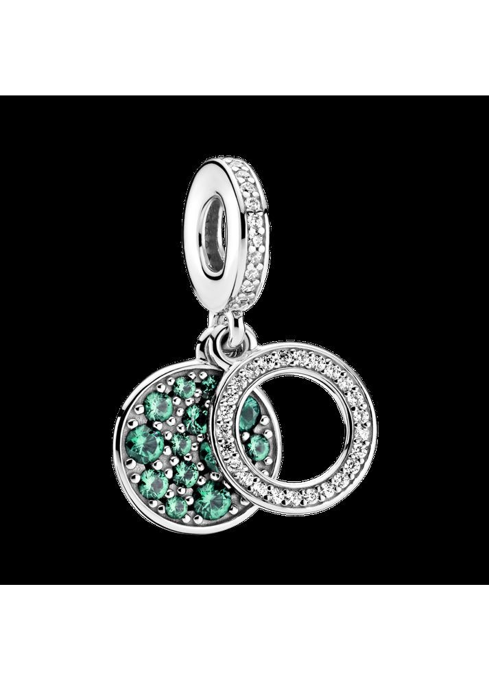 Серебряный шарм Пандора "Яркий зеленый диск" 799186C02 Kabluchka (355345936)