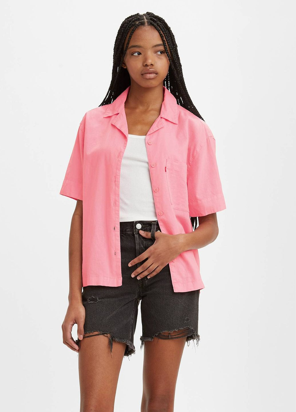 Жіноча сорочка Levi's ari ss resort shirt prism pink gd xs (297244232)