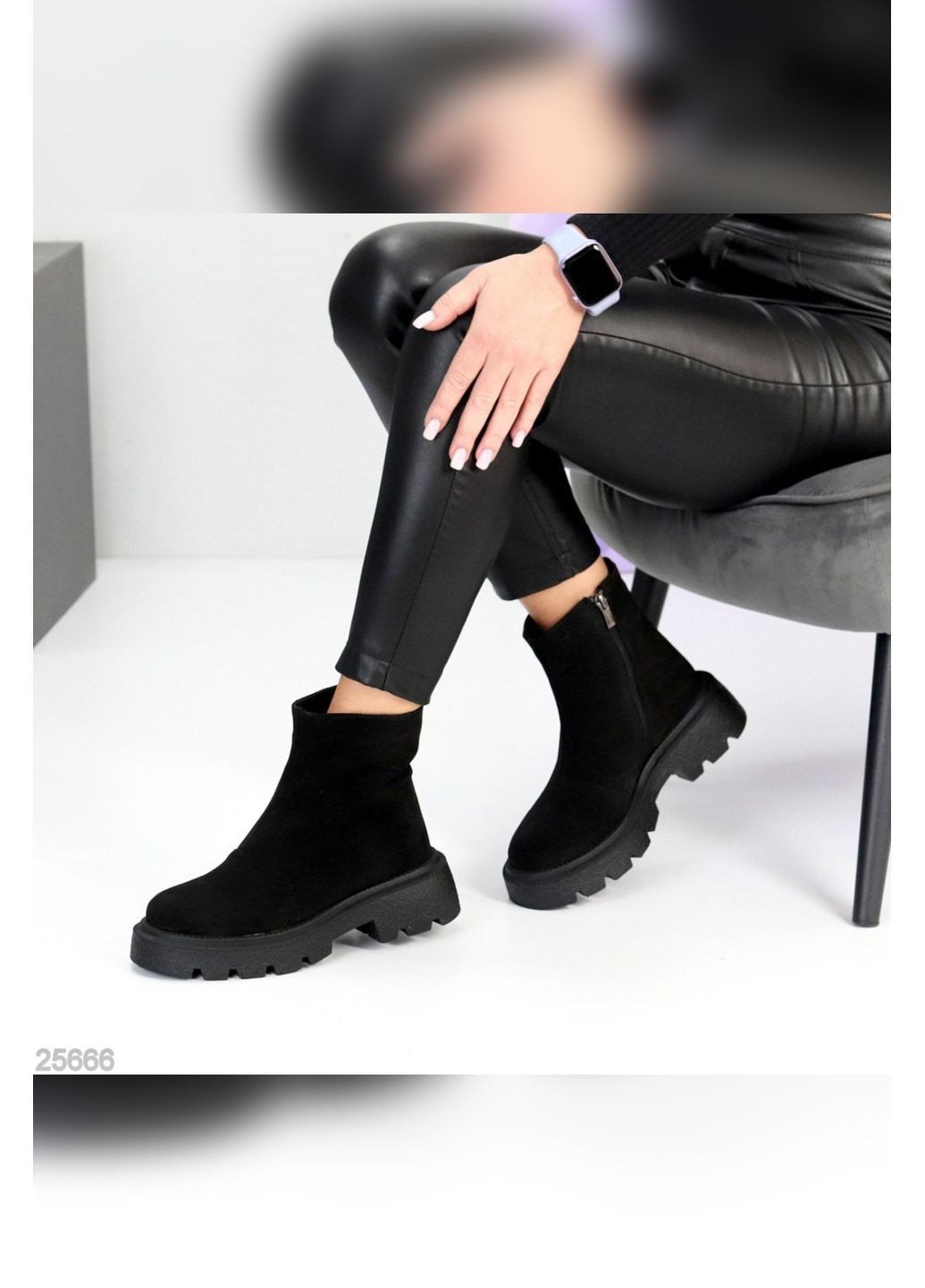 Зимние замшевые женские ботинки No Brand из натуральной замши