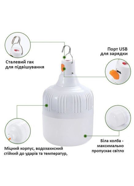 Лампа акумуляторна підвісна | Лампа для кемпінгу, риболовлі, відпочинку на природі, вдома No Brand (367084162)