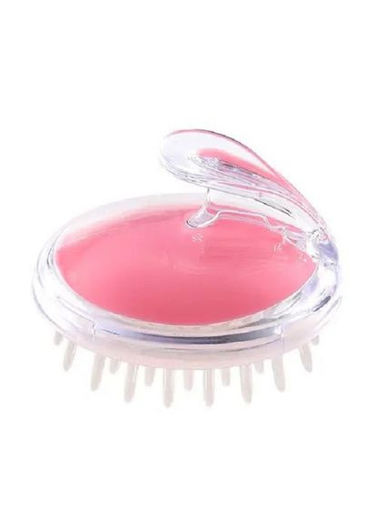 Силіконова масажна щітка для миття голови та нанесення шампуню рожеве золото No Brand (307061068)