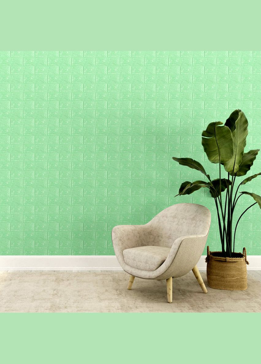3D панель самоклеюча 700х770х7мм цегла М'ятний (012-7) SW-00000050 Sticker Wall (370441243)