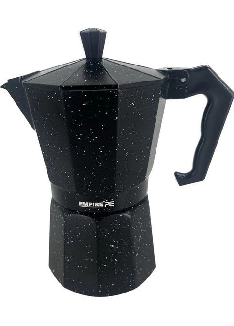 Кавоварка алюмінієва гейзерна Делюкс EM-6604 500 мл 10 чашки чорна Empire (361399964)