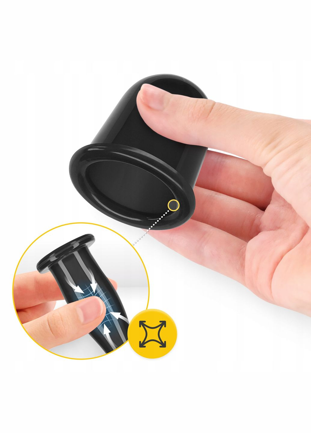 Вакуумні масажні банки силіконові для тіла (китайські/атницелюлітні банки) 5 шт Black () 4FIZJO P-5907739314949 (346533136)