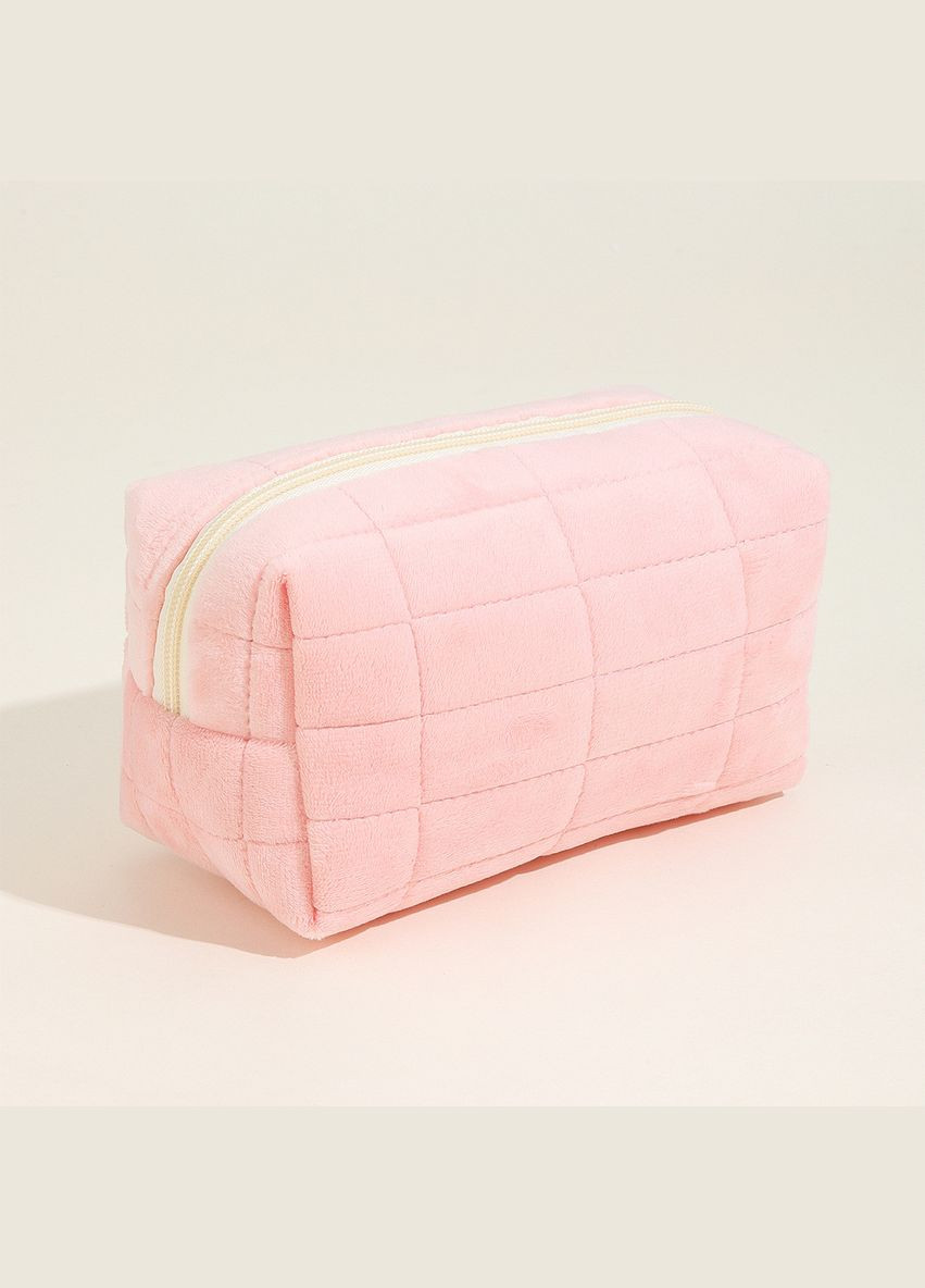 Косметичка Велюрова в клітинку C8a Рожева (AN0103007) ANbeauty (360768403)