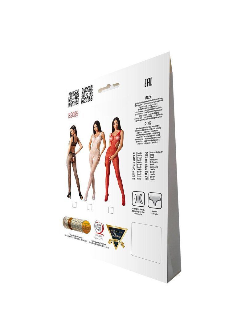 Еротичний бодістокінг з малюнком BS085 black, чорний костюм сітка Passion (292644001)