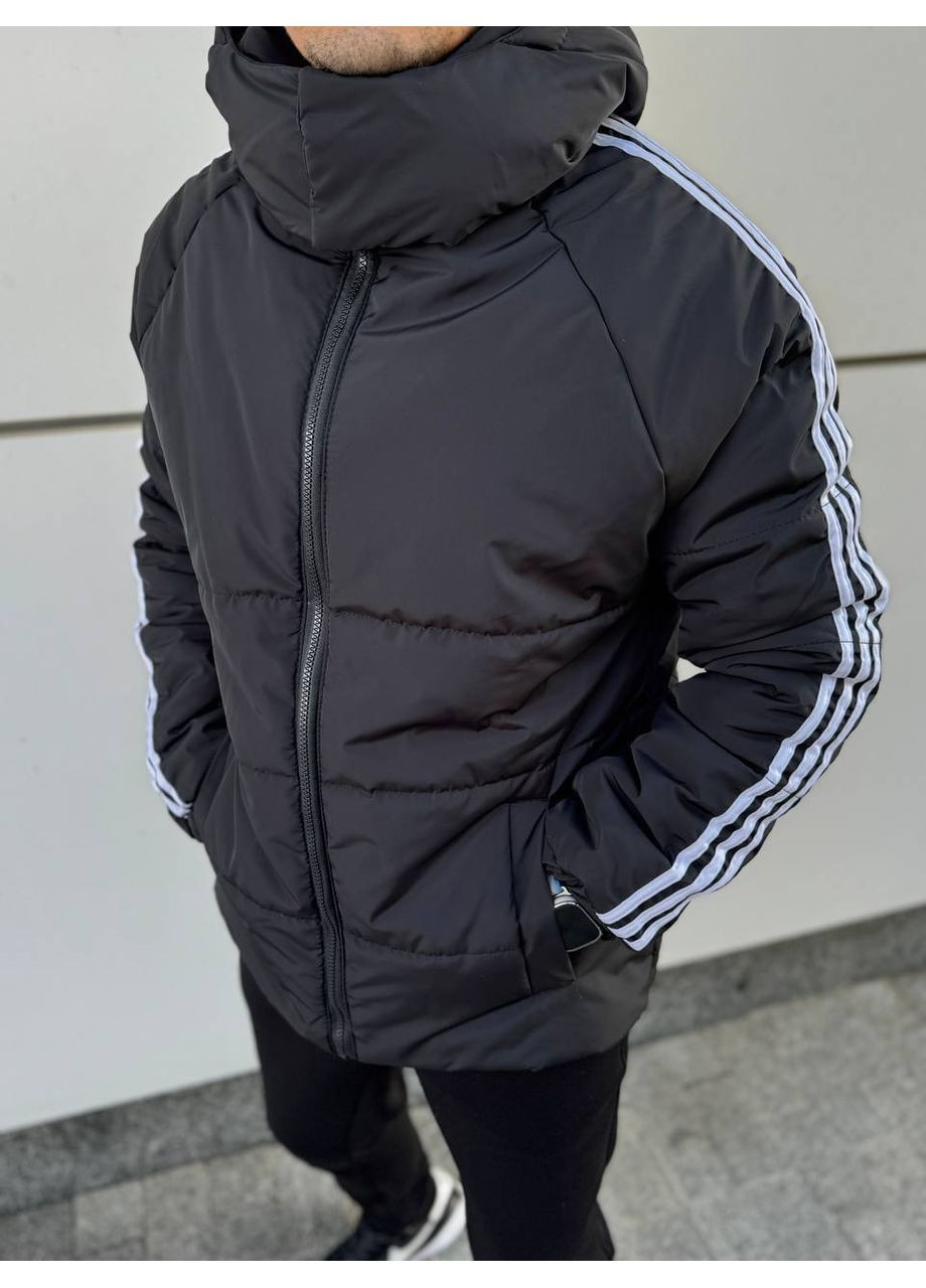 Чорна зимня чоловіча зимова куртка з капюшоном (заміри в описі) DK/DL Мода без кордонів