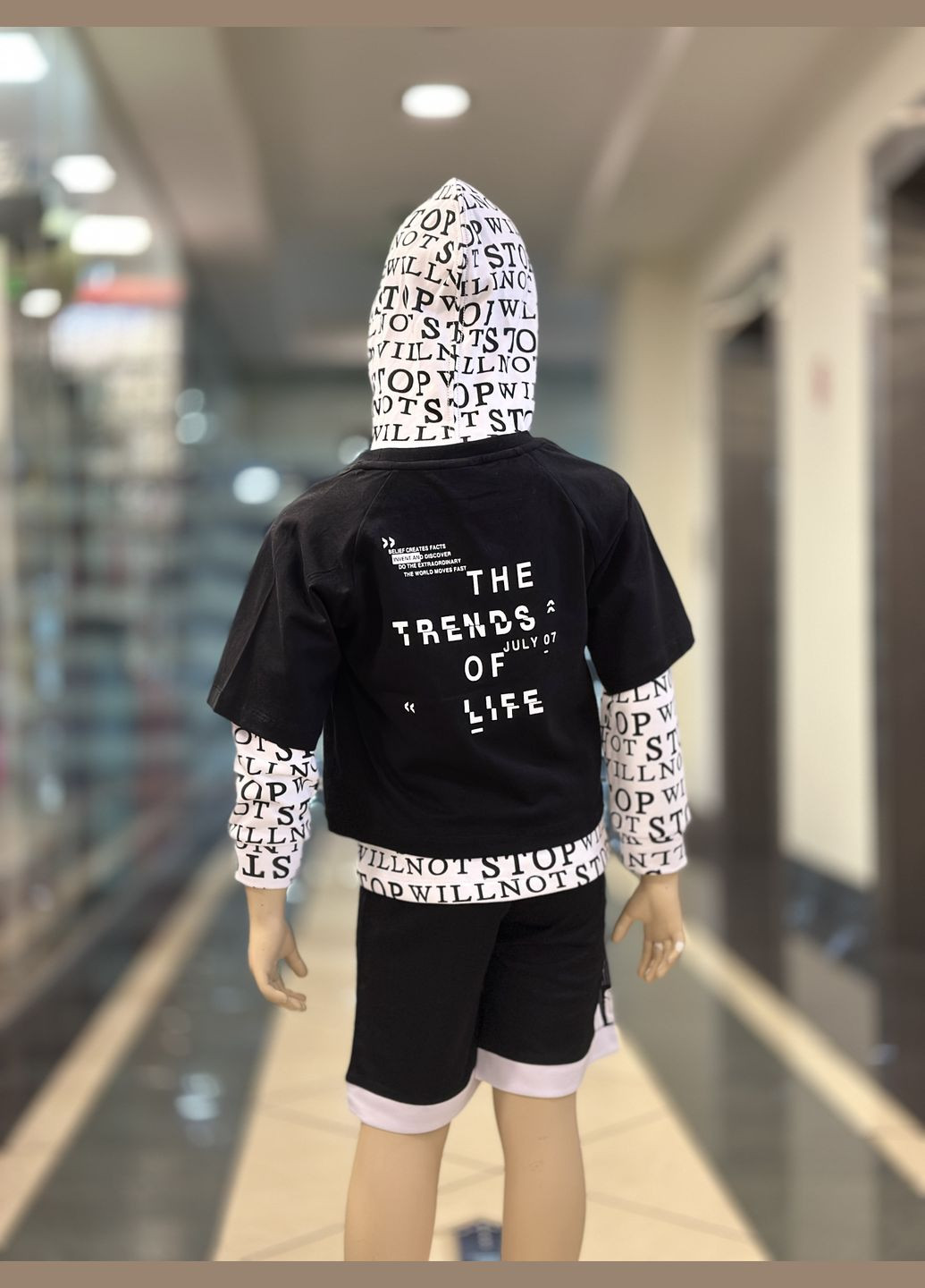 Костюм для мальчика STG248-STG240 шорты + двойное худые черно-белый Street Gang (332184484)