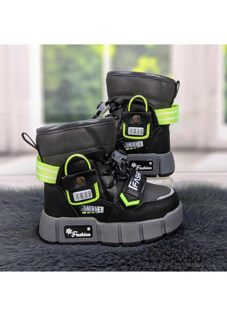 Зимние сапоги дутики детские зимние для мальчика Леопард на молнии