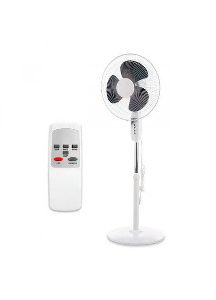 Напольный вентилятор WX-1604R с пультом 100Вт 43см с регулировкой высоты Белый/Черный Wimpex (338834152)