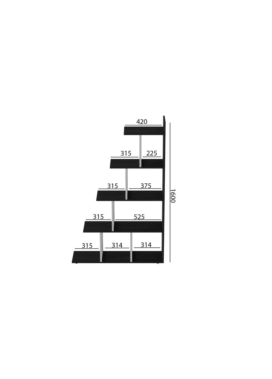 Етажерка Стелла 1600x1020x300 Білий метал ДСП (FRD-103468) Ferrum-decor (353498707)